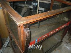 Vintage Cigar Store Wooden Display Case with Dutch Masters Cigars Advertising