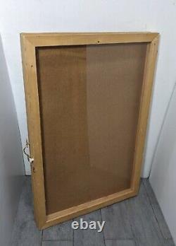 Vintage Clear Acrylic Wood Framed Hardboard Wall Store Display Storage Case