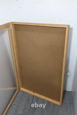 Vintage Clear Acrylic Wood Framed Hardboard Wall Store Display Storage Case