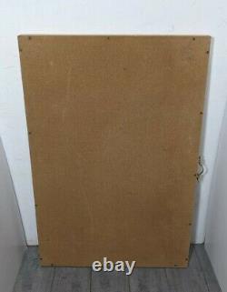 Vintage Clear Acrylic Wood Framed Hardboard Wall Store Display Storage Case