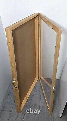 Vintage Clear Acrylic Wood Framed Hardboard Wall Store Display Storage Case