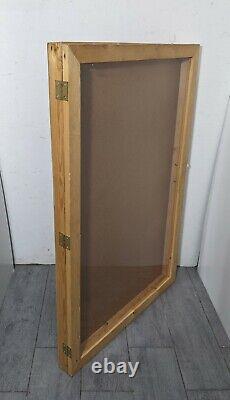 Vintage Clear Acrylic Wood Framed Hardboard Wall Store Display Storage Case