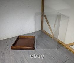 Vintage Clear Acrylic Wood Store Counter Display Case Showcase Shadow Box F38