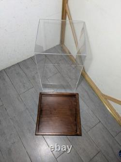 Vintage Clear Acrylic Wood Store Counter Display Case Showcase Shadow Box F38