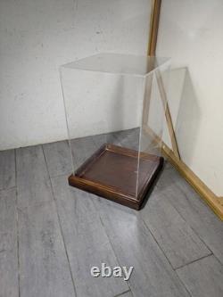 Vintage Clear Acrylic Wood Store Counter Display Case Showcase Shadow Box F38
