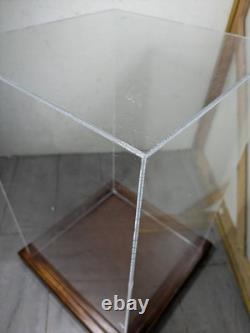 Vintage Clear Acrylic Wood Store Counter Display Case Showcase Shadow Box F38