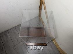 Vintage Clear Acrylic Wood Store Counter Display Case Showcase Shadow Box F38