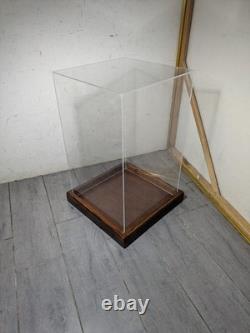 Vintage Clear Acrylic Wood Store Counter Display Case Showcase Shadow Box F38