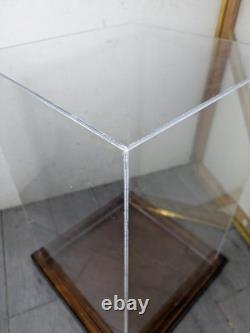 Vintage Clear Acrylic Wood Store Counter Display Case Showcase Shadow Box F38
