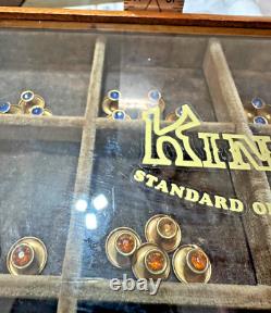 Vintage Countertop General Store Display Case For King Collar Studs With Studs
