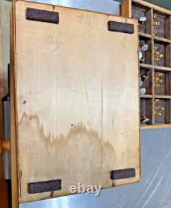 Vintage Countertop General Store Display Case For King Collar Studs With Studs