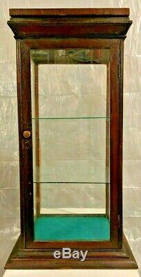 Vintage Countertop General Store Glass Wood Display Case WithBack Door