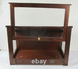 Vintage Countertop Store Display Case Cabinet Antique Country Hardware Mahogany