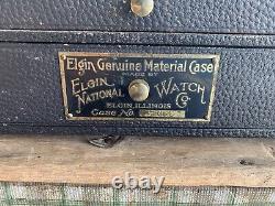Vintage Elgin 2051 Pocket Watch Parts Storage & Display Case with Empty Bottles