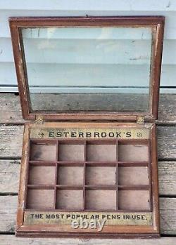 Vintage Esterbrook General Store Fountain Pen Nib Wooden Display Case Box Holder