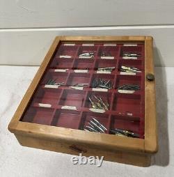 Vintage Esterbrook General Store Fountain Pen Nib Wooden Display Case + Tips
