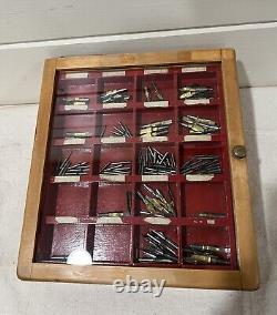 Vintage Esterbrook General Store Fountain Pen Nib Wooden Display Case + Tips