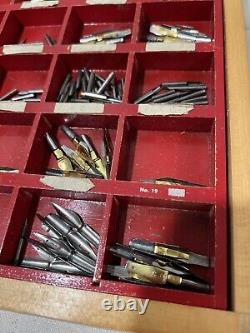 Vintage Esterbrook General Store Fountain Pen Nib Wooden Display Case + Tips