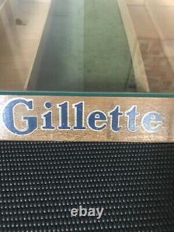 Vintage GILLETTE RAZOR Store Display Case w Glass Top