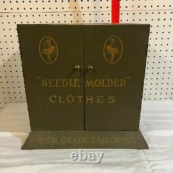 Vintage GLOBE TAILORING CO. Needle Display Case Advertising Metal Decor Storage