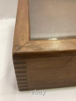 Vintage General Store Wood Countertop Display Case 11.5x12.5x6.75 Glass Top