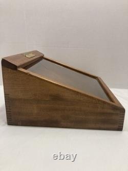 Vintage General Store Wood Countertop Display Case 11.5x12.5x6.75 Glass Top