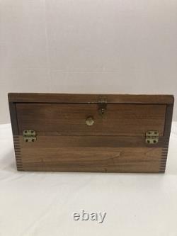 Vintage General Store Wood Countertop Display Case 11.5x12.5x6.75 Glass Top