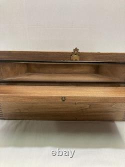 Vintage General Store Wood Countertop Display Case 11.5x12.5x6.75 Glass Top