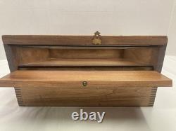 Vintage General Store Wood Countertop Display Case 11.5x12.5x6.75 Glass Top