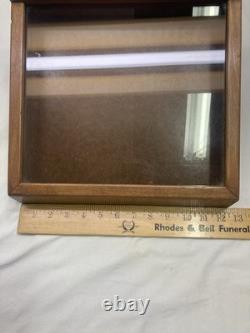Vintage General Store Wood Countertop Display Case 11.5x12.5x6.75 Glass Top