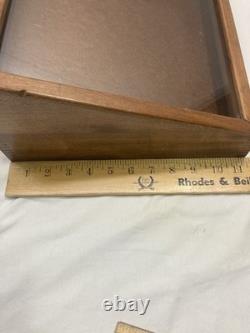 Vintage General Store Wood Countertop Display Case 11.5x12.5x6.75 Glass Top