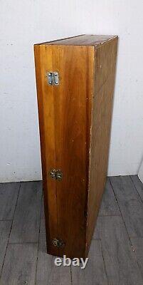 Vintage Handcrafted Wood & Glass Display Case Cabinet Shelf Store Wall Showcase