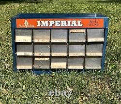 Vintage IMPERIAL Brass Fittings Cabinet Store Display Case Man Cave Garage