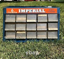 Vintage IMPERIAL Brass Fittings Cabinet Store Display Case Man Cave Garage
