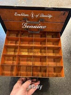 Vintage Imperial Brass Fittings Metal Display Case Storage Cabinet 5 Drawers