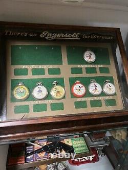Vintage Ingrosoll Watch Store Display Case Cabinet Watches Not Included