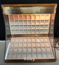 Vintage Jewelry Store Lighted Earring Jewelry Display Case