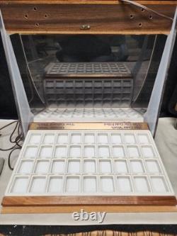 Vintage Jewelry Store Lighted Earring Jewelry Display Case
