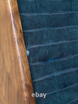 Vintage Jewelry Store Ring Display Case Wood Green Velvet MCM Jeweler Tabletop