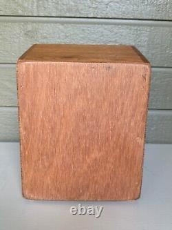 Vintage Jewelry Store Ring Display Case Wood Green Velvet MCM Jeweler Tabletop