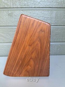 Vintage Jewelry Store Ring Display Case Wood Green Velvet MCM Jeweler Tabletop