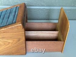 Vintage Jewelry Store Ring Display Case Wood Green Velvet MCM Jeweler Tabletop
