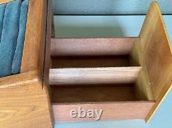 Vintage Jewelry Store Ring Display Case Wood Green Velvet MCM Jeweler Tabletop
