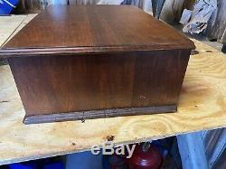 Vintage Jp Coats 2 Drawer Antique Country Store Counter Top Spool Cabinet