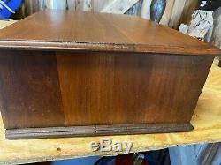 Vintage Jp Coats 2 Drawer Antique Country Store Counter Top Spool Cabinet