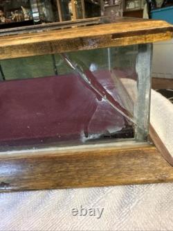 Vintage Kwiksale Store Display Case, Wood & Glass, 25 X 11.5 & 4.5-5.25 Tall