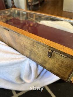 Vintage Kwiksale Store Display Case, Wood & Glass, 25 X 11.5 & 4.5-5.25 Tall