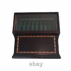 Vintage Levenger Well Read Life Glass Front Wood 16 Pens Display Case Storage
