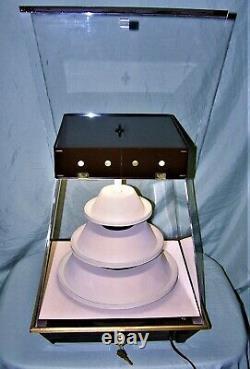 Vintage Maruman Lighter Department Store Counter Rotating Lighted Display Case