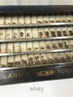 Vintage Metal CLARK'S O. N. T. BOILFAST Thread Store Display CABINET / CASE